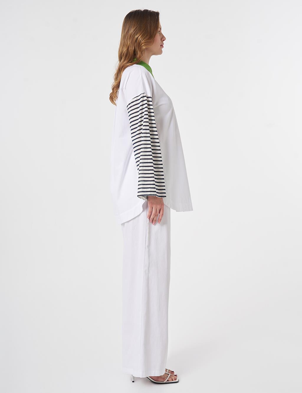 100% Cotton Appliqué Tunic Optical White