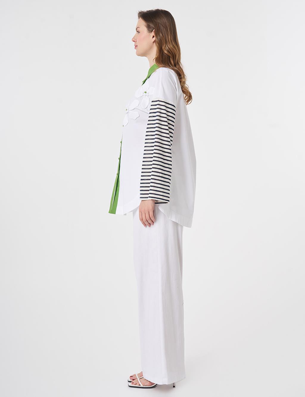 100% Cotton Appliqué Tunic Optical White