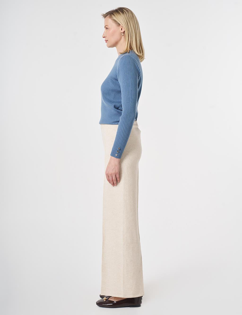 Ribbed Knit Pants Stone