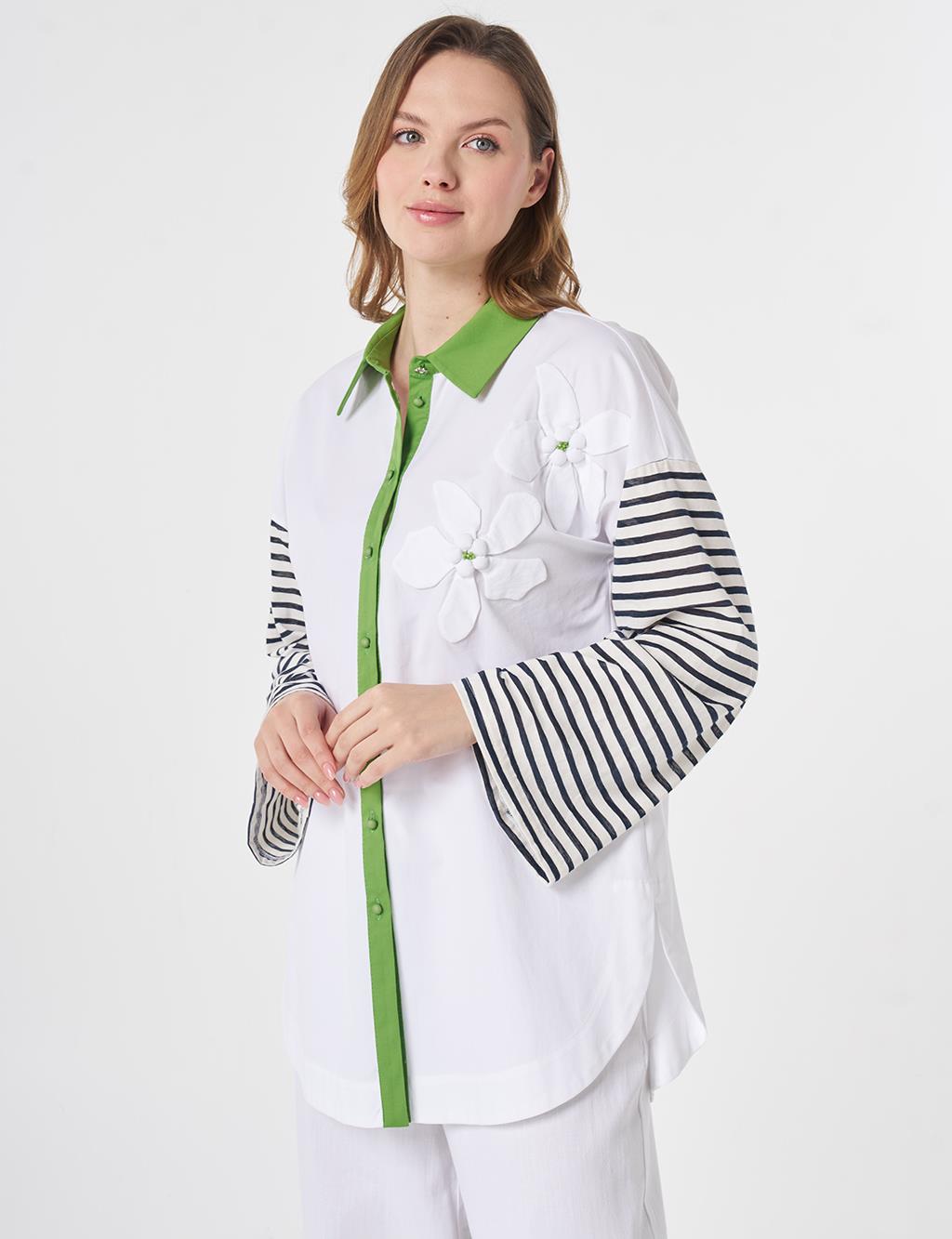 100% Cotton Appliqué Tunic Optical White