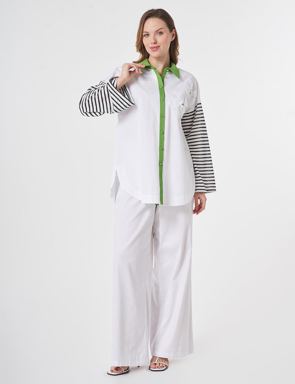 100% Cotton Appliqué Tunic Optical White