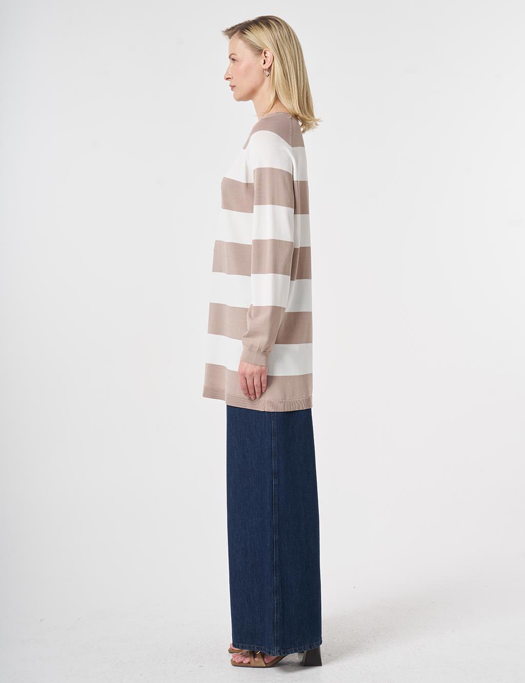 Striped Knit Tunic Mink