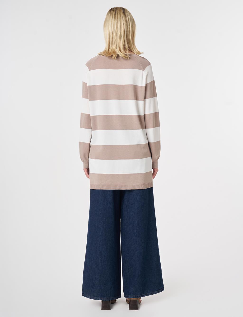 Striped Knit Tunic Mink