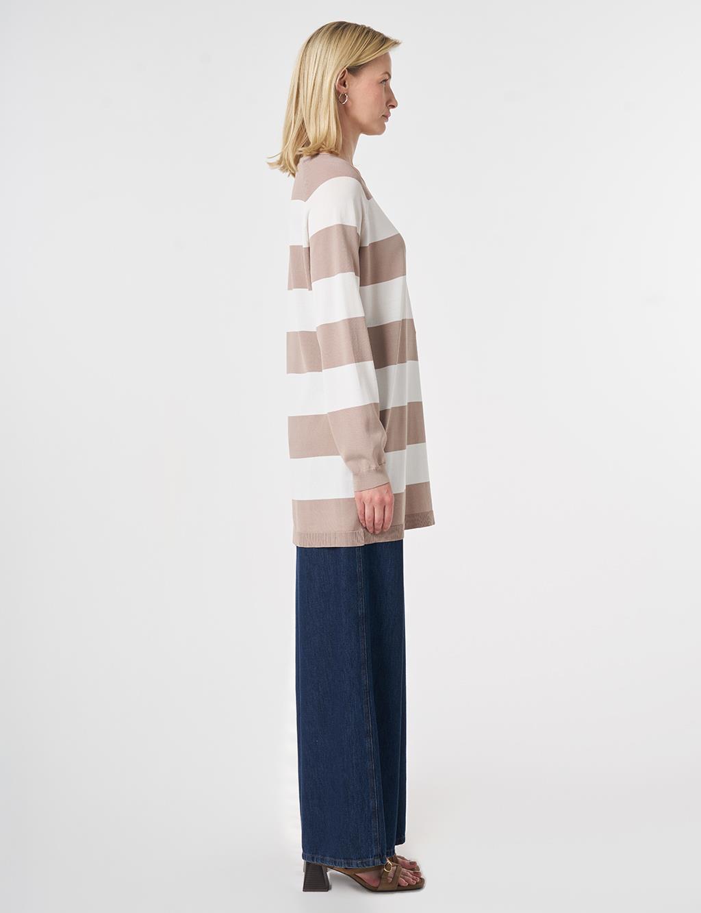 Striped Knit Tunic Mink