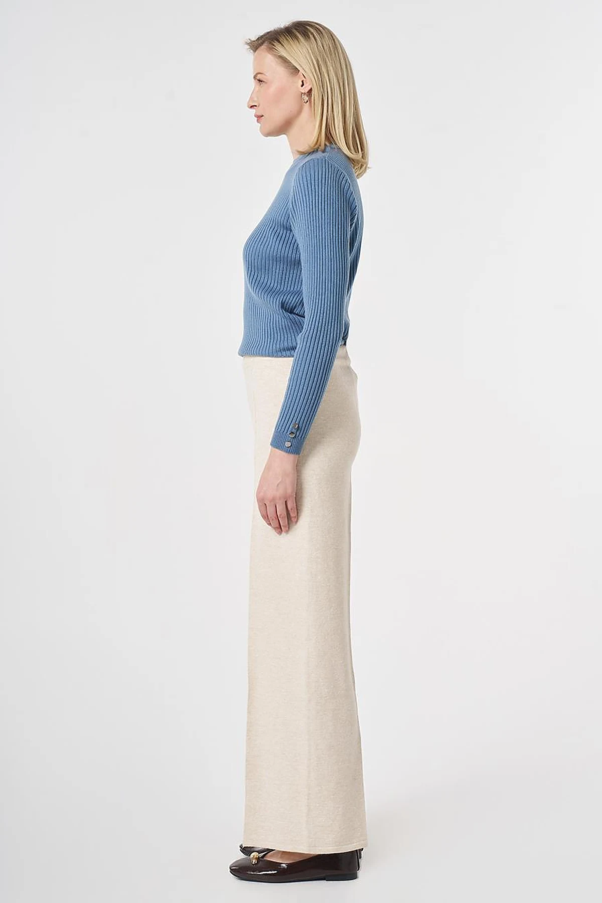 Ribbed Knit Pants Stone