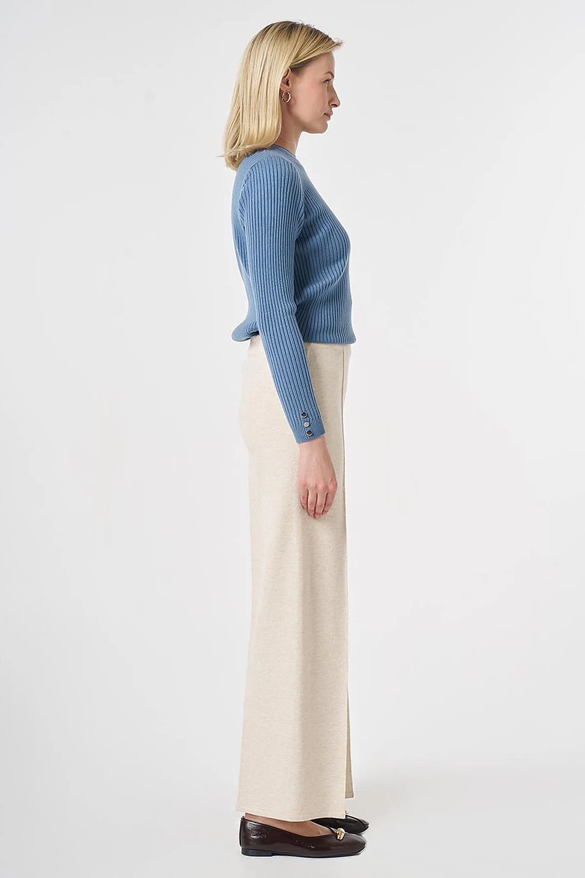 Ribbed Knit Pants Stone