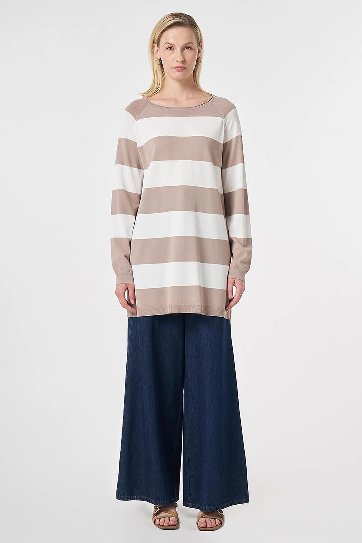 Striped Knit Tunic Mink