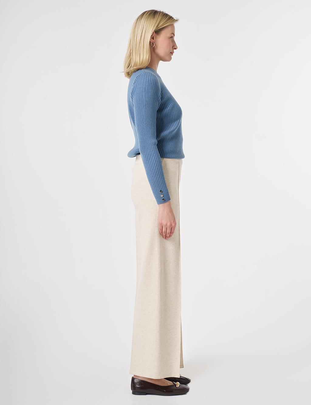 Ribbed Knit Pants Stone