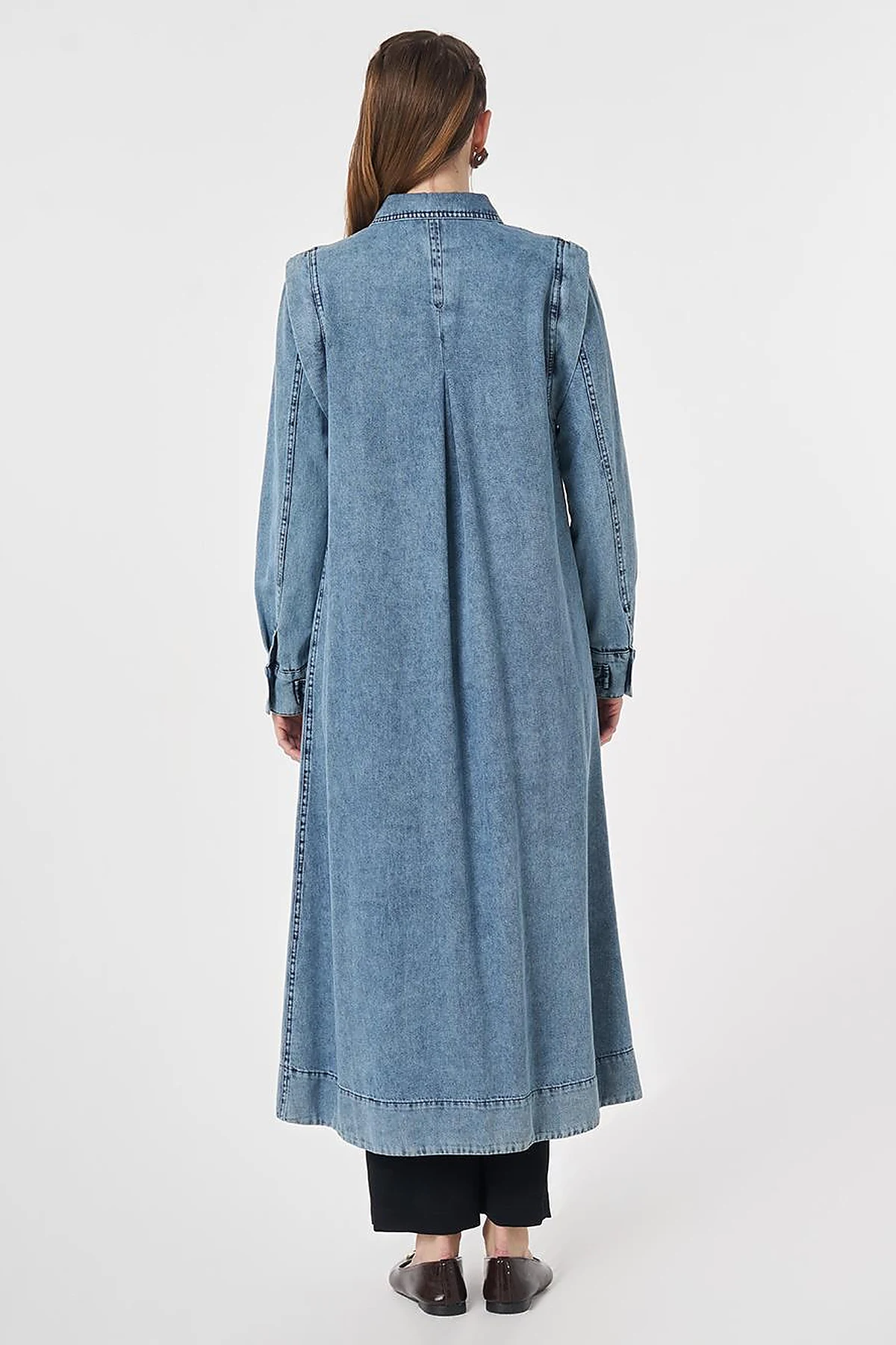 Relax Fit Denim Throw-On Jacket Blue