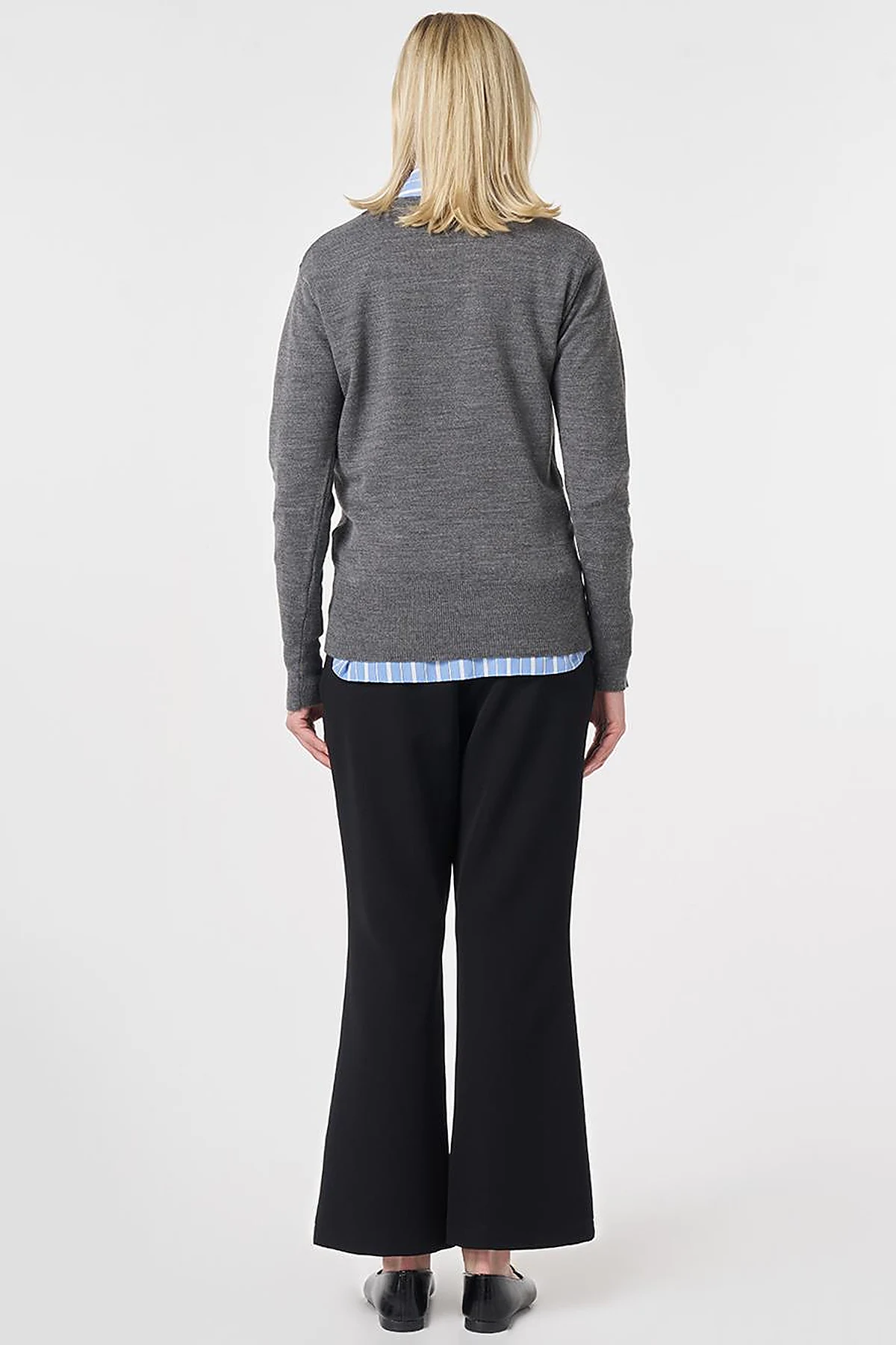 Round Neck Collar Knitwear Sweater Anthracite