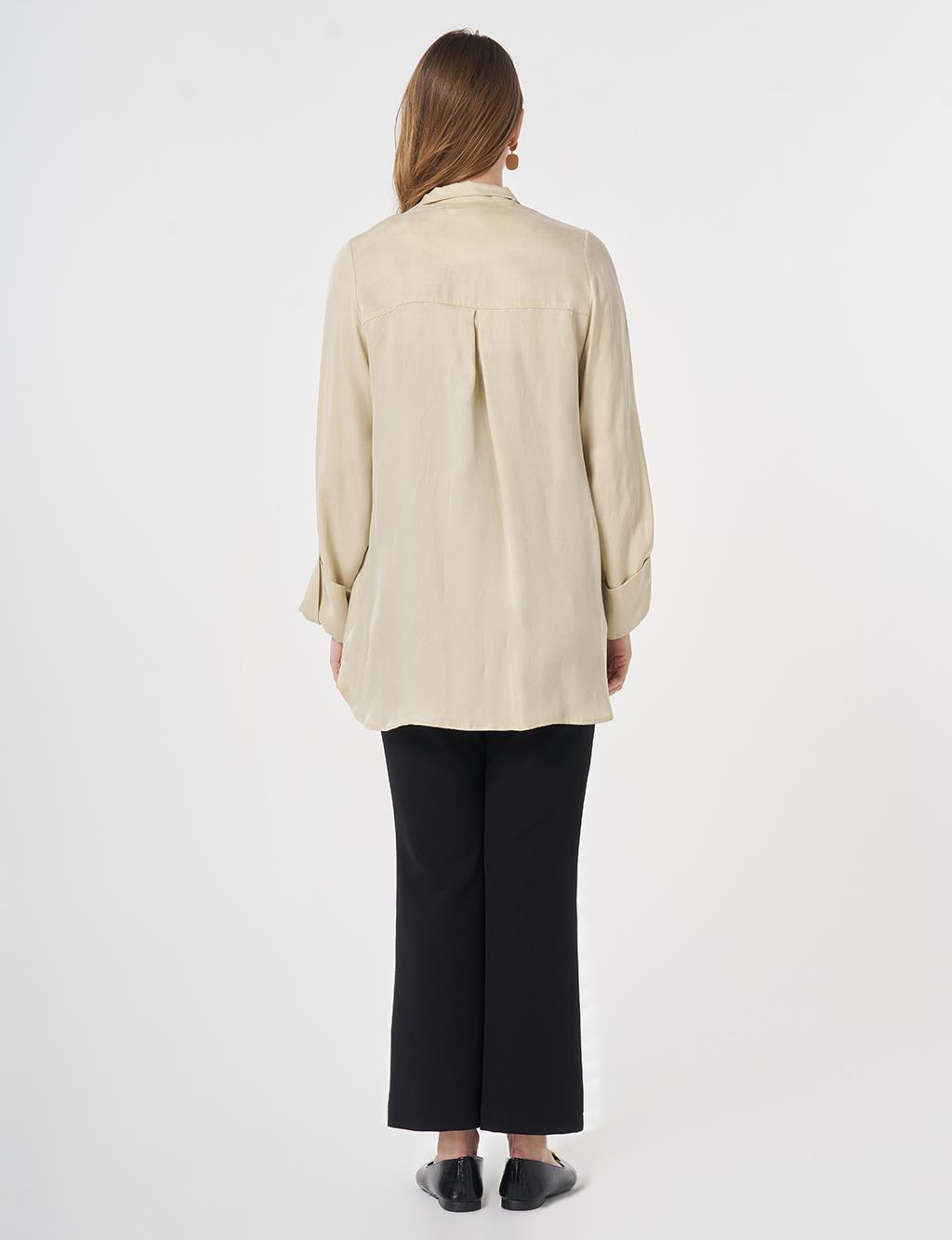 100% Lyocell High Neck Jacket Cream