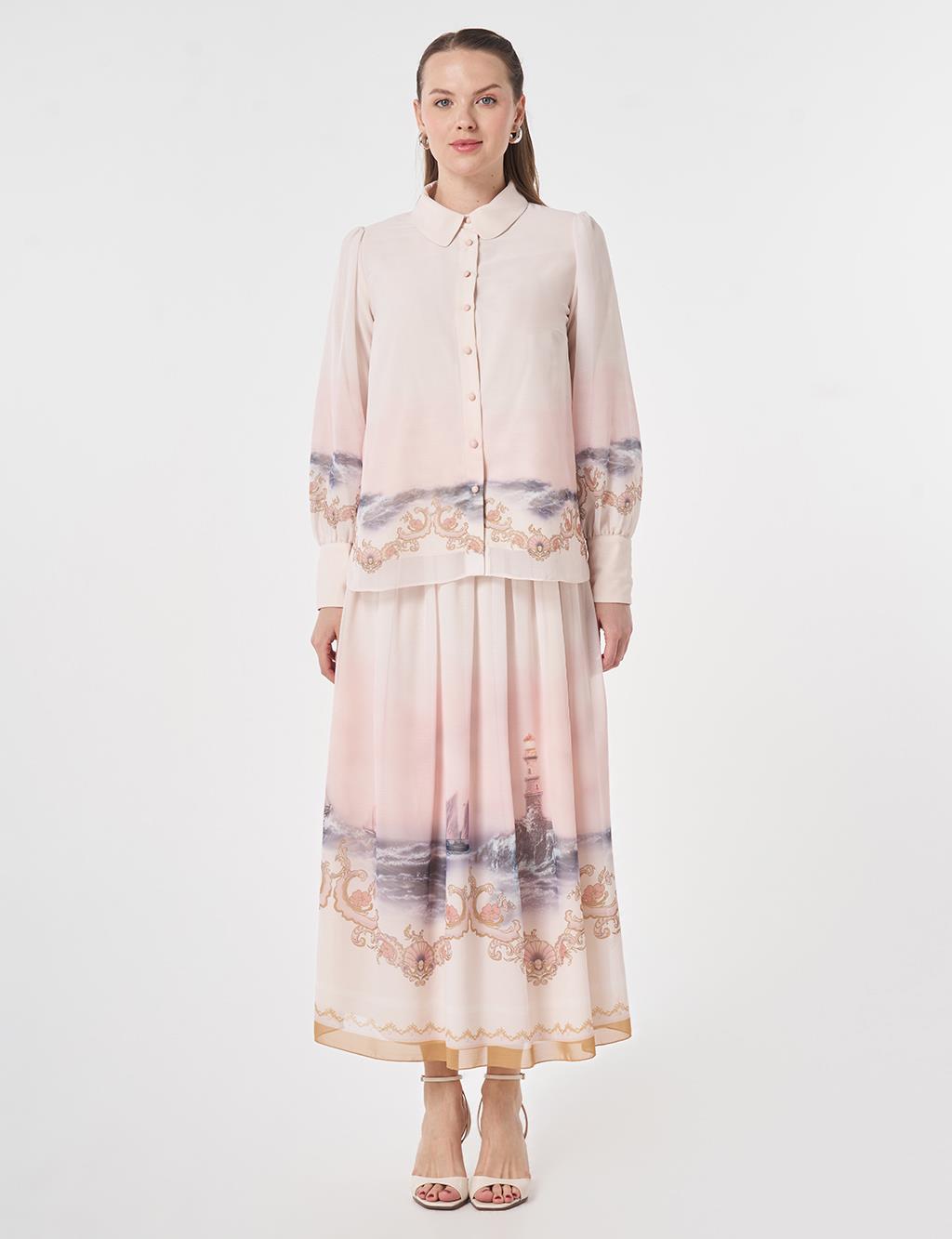 Patterned Two-Piece Set Powder Pink