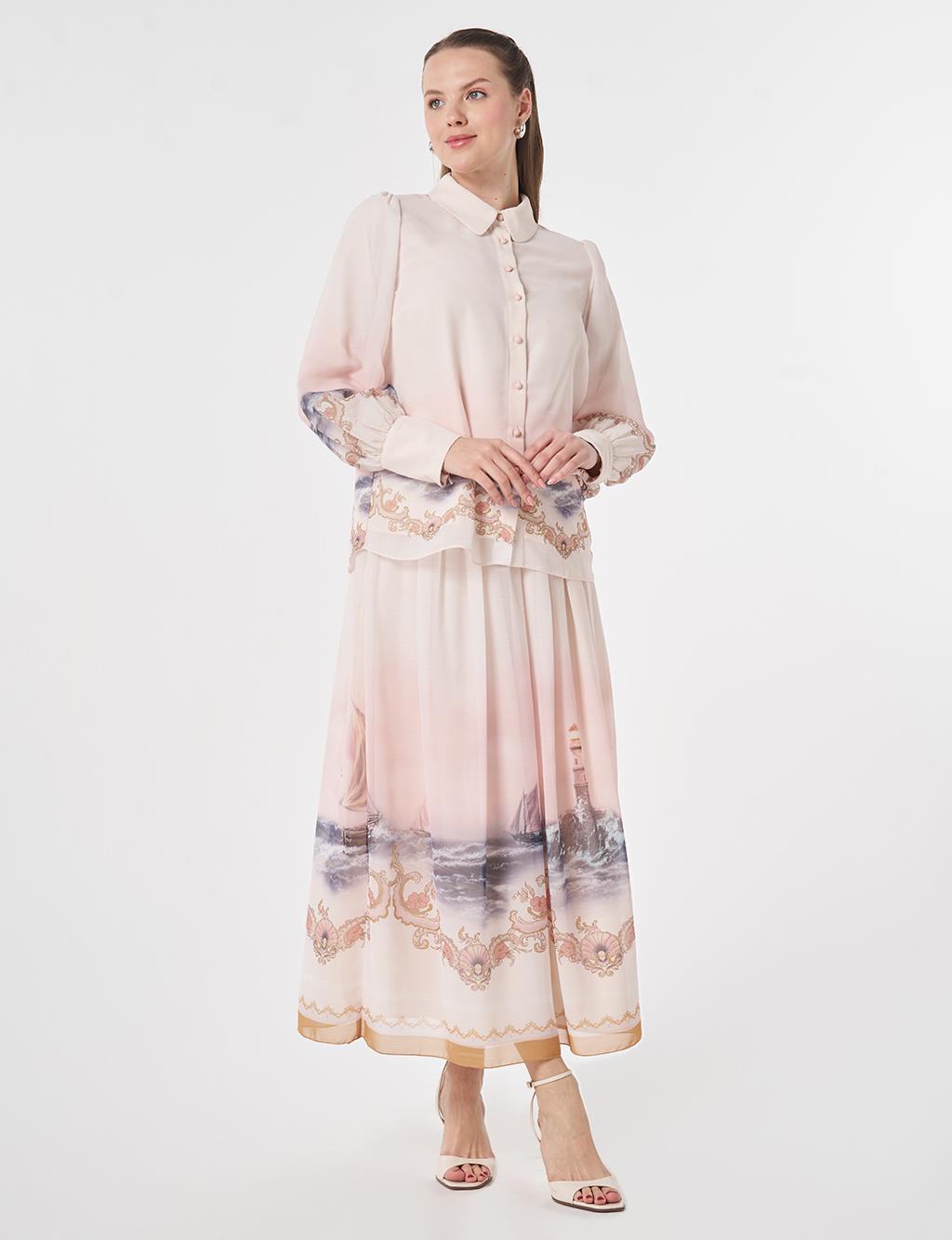 Patterned Two-Piece Set Powder Pink