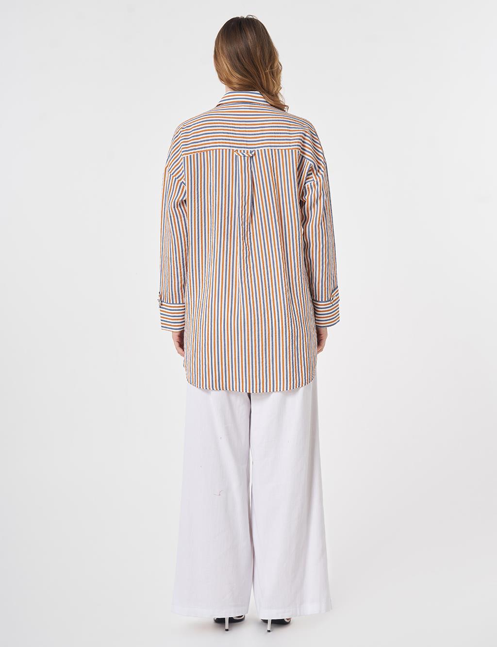 Embroidered Viscose Tunic Cinnamon