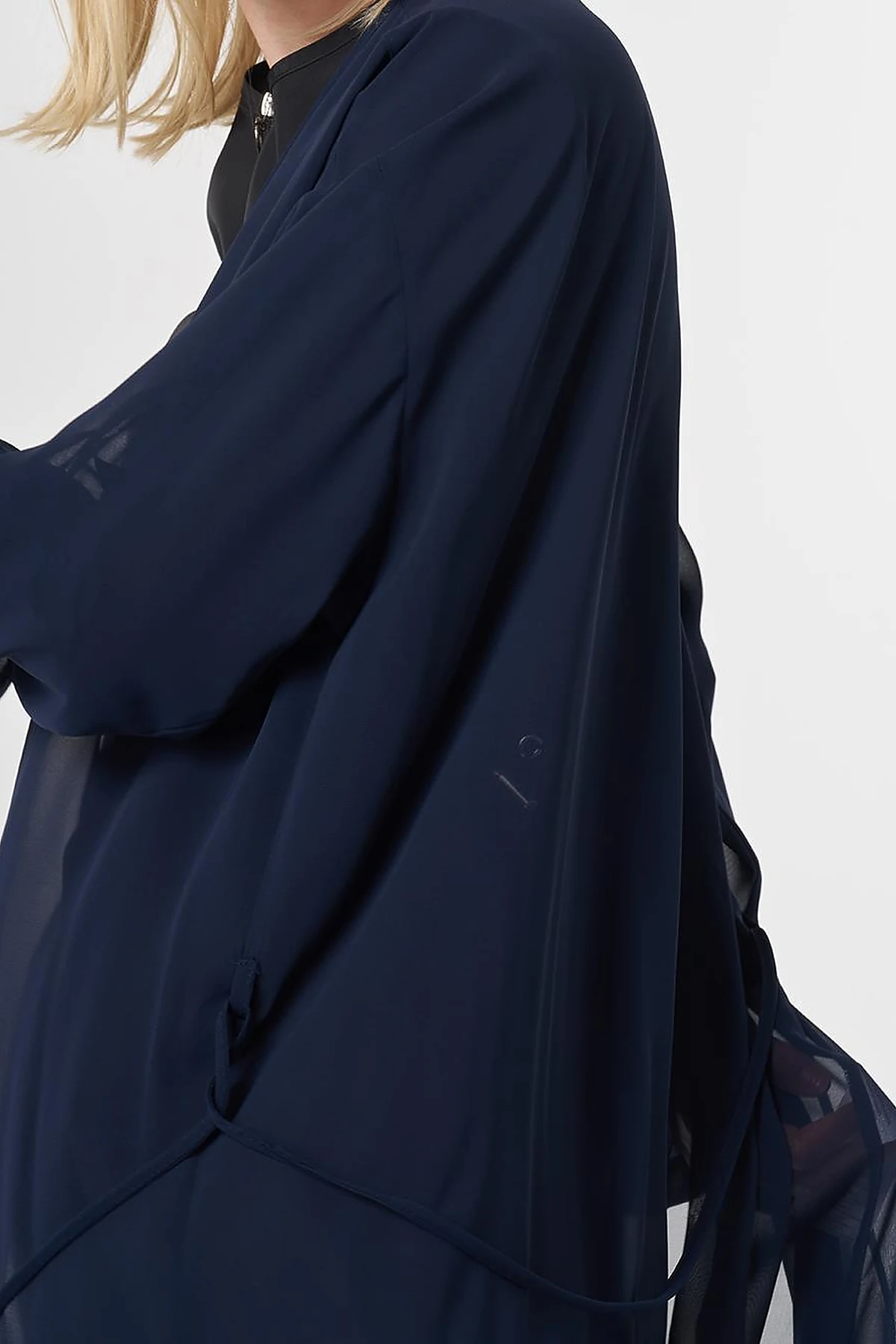 Gathered Chiffon Pareo Dark Navy