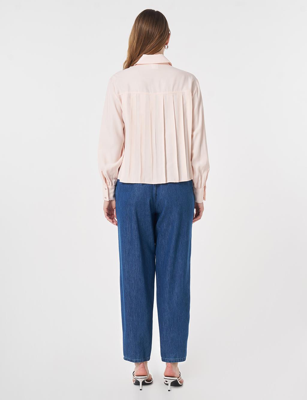 Pleated Modal Blouse Light Salmon