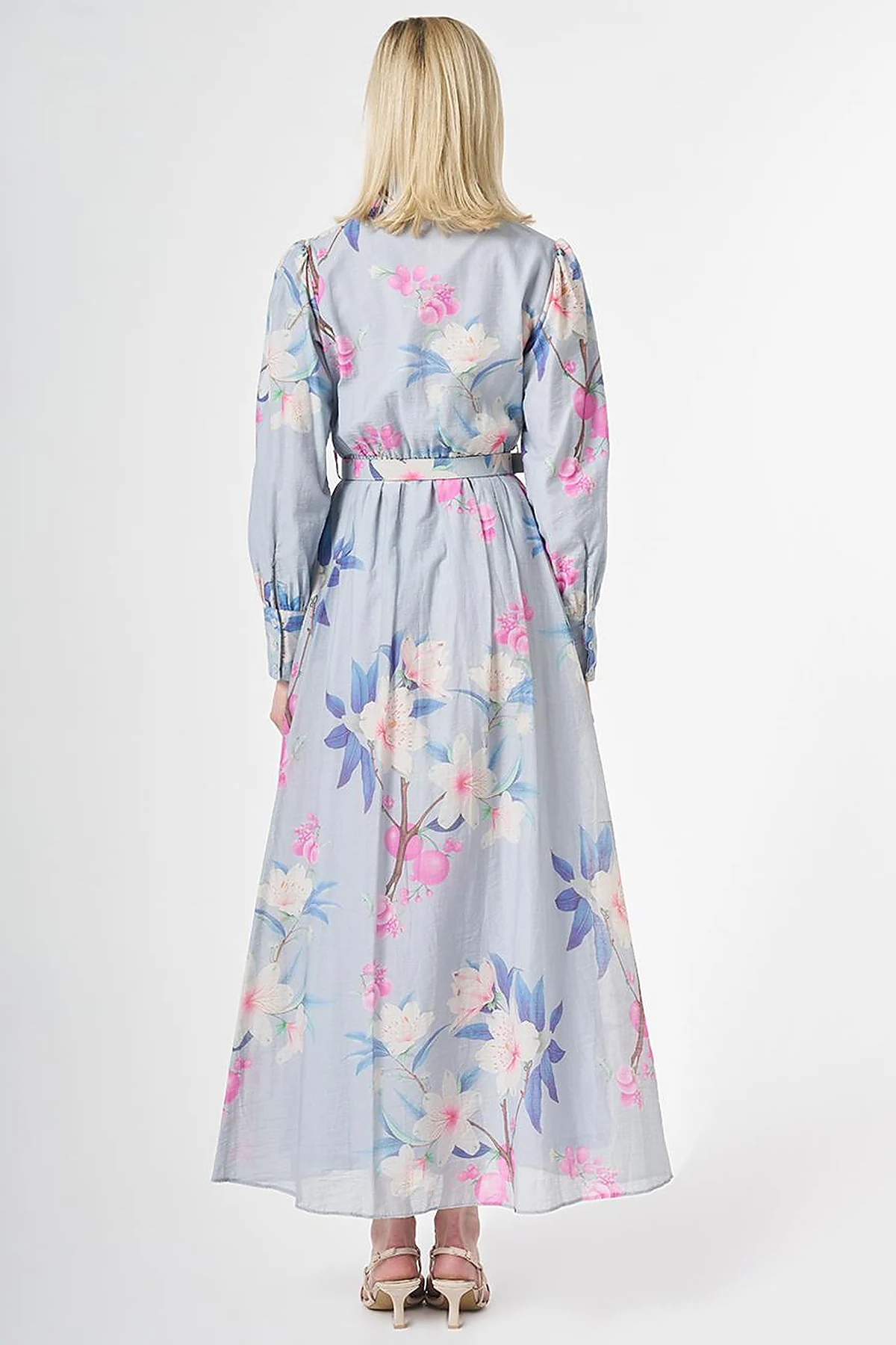 Floral Print Dress Light Air Force Blue