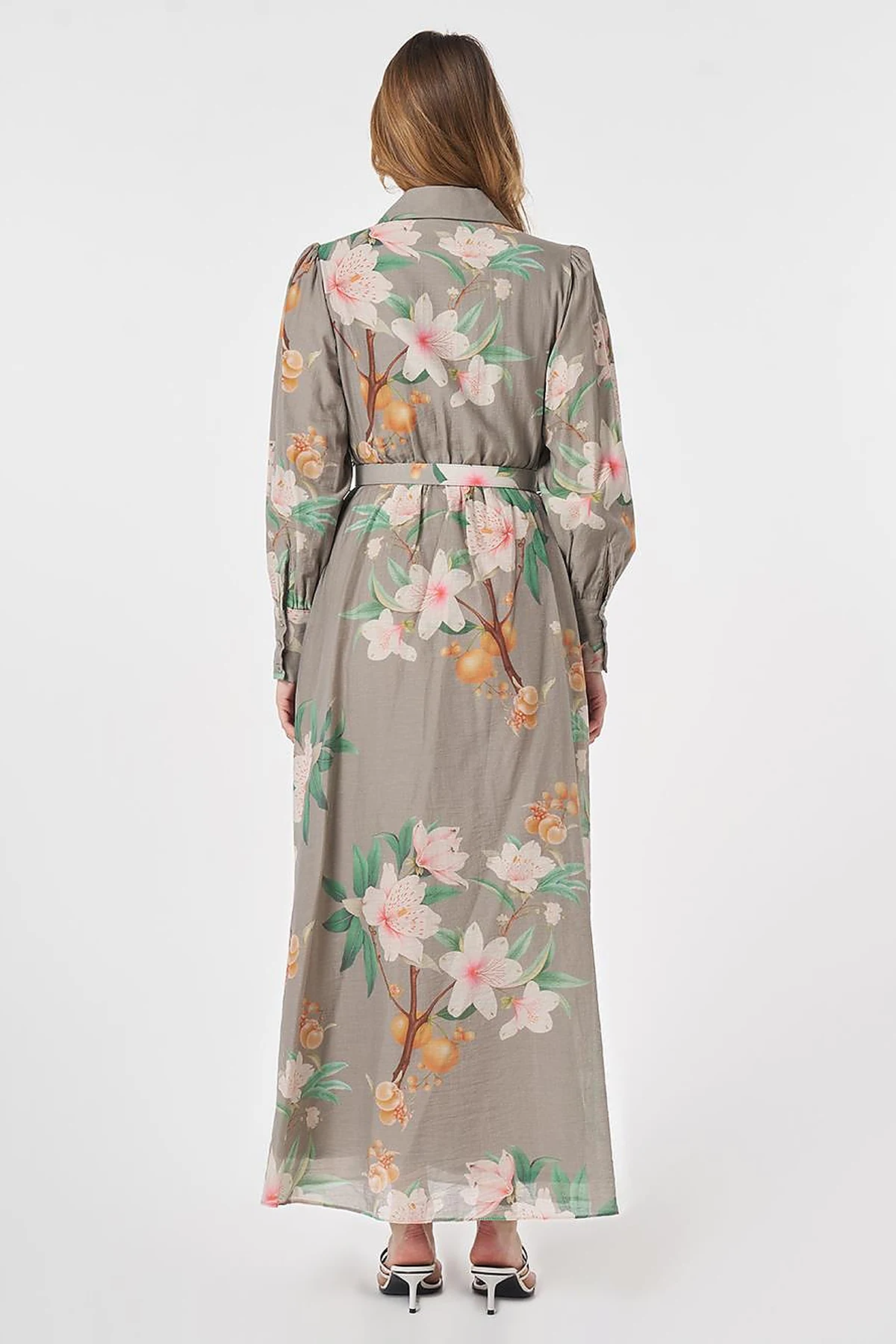 Floral Print Dress Moss Green