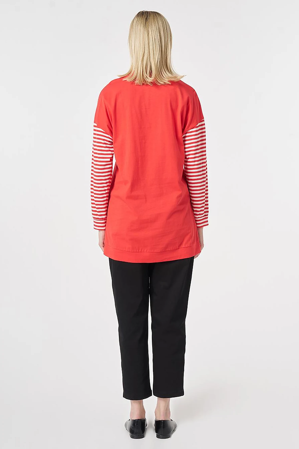 100% Cotton Embroidered Sweatshirt Red