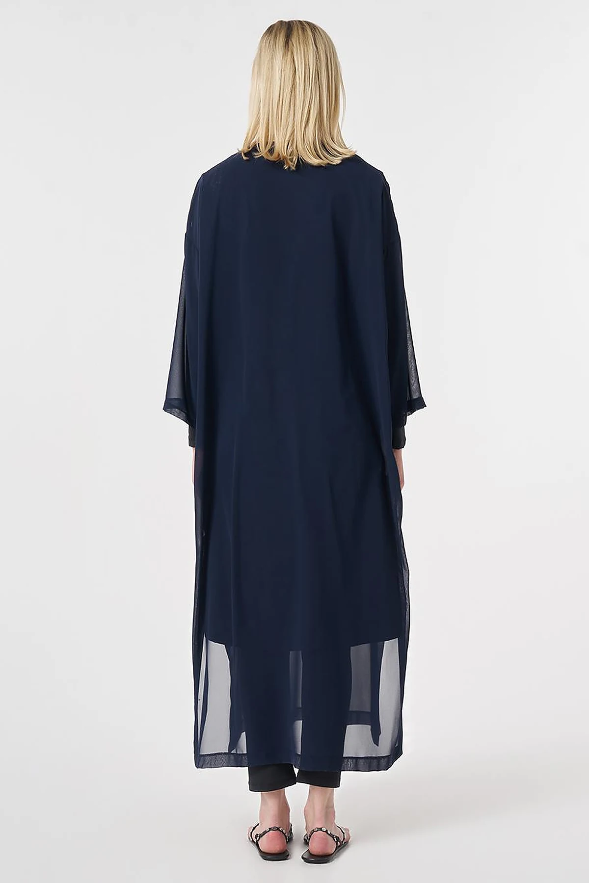 V-Neck Chiffon Pareo Dark Navy