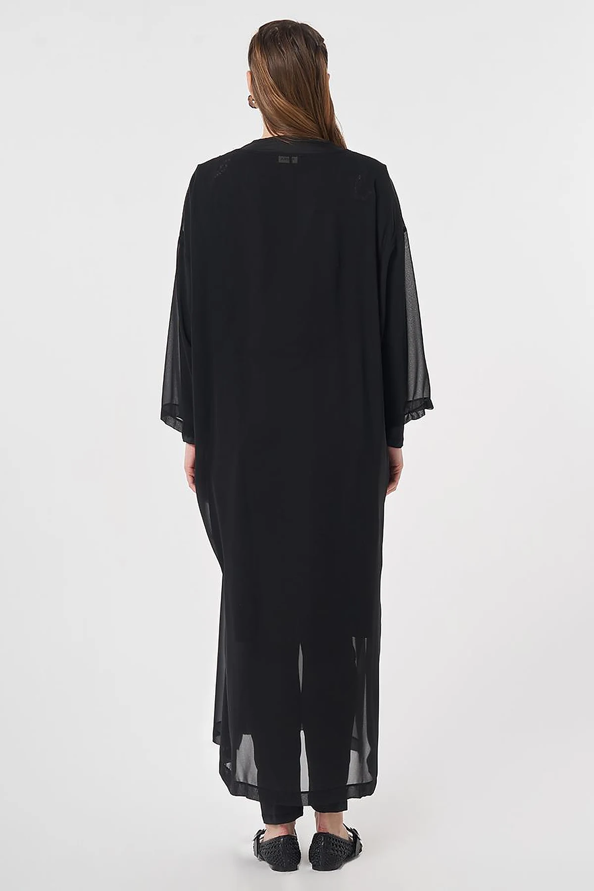 V-Neck Chiffon Pareo Black