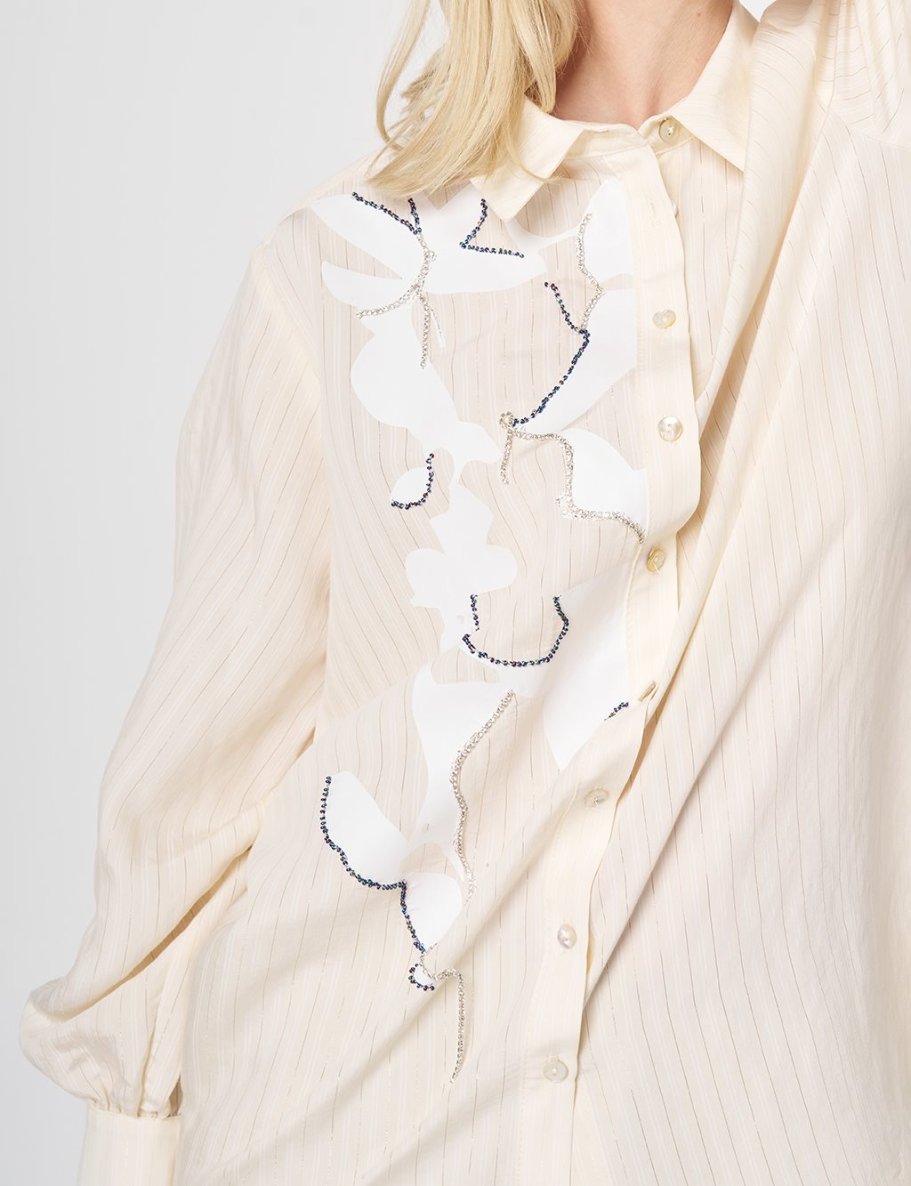 Embroidered Modal Tunic Cream