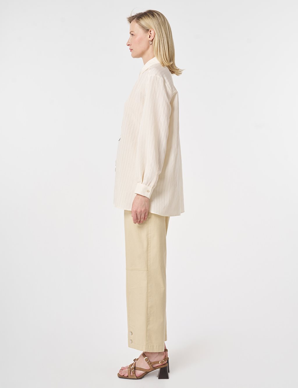 Embroidered Modal Tunic Cream