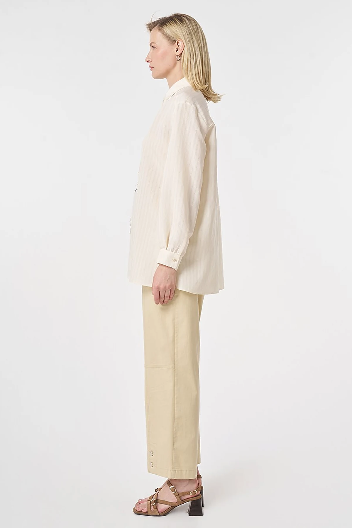 Embroidered Modal Tunic Cream