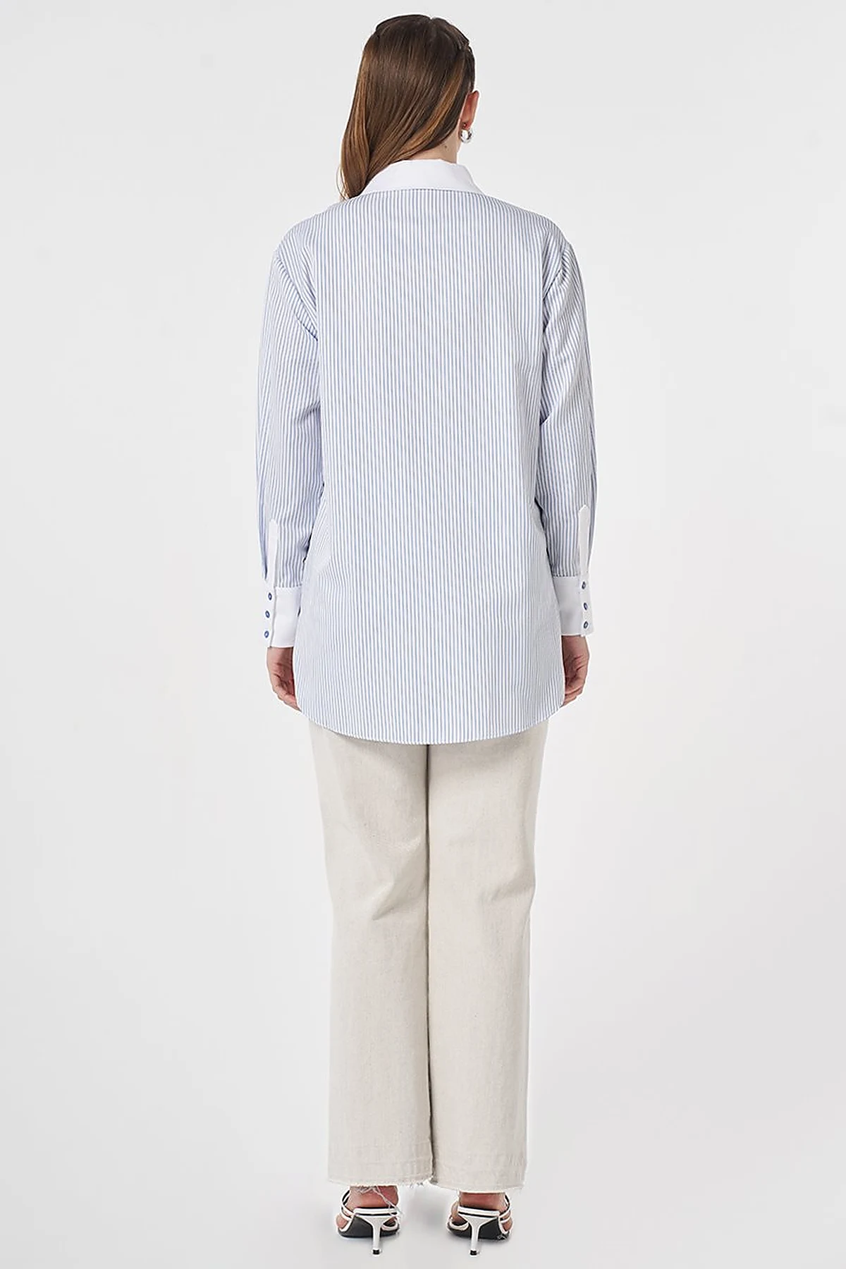 Wide-Cuffed Cotton Basic Tunic Optic White
