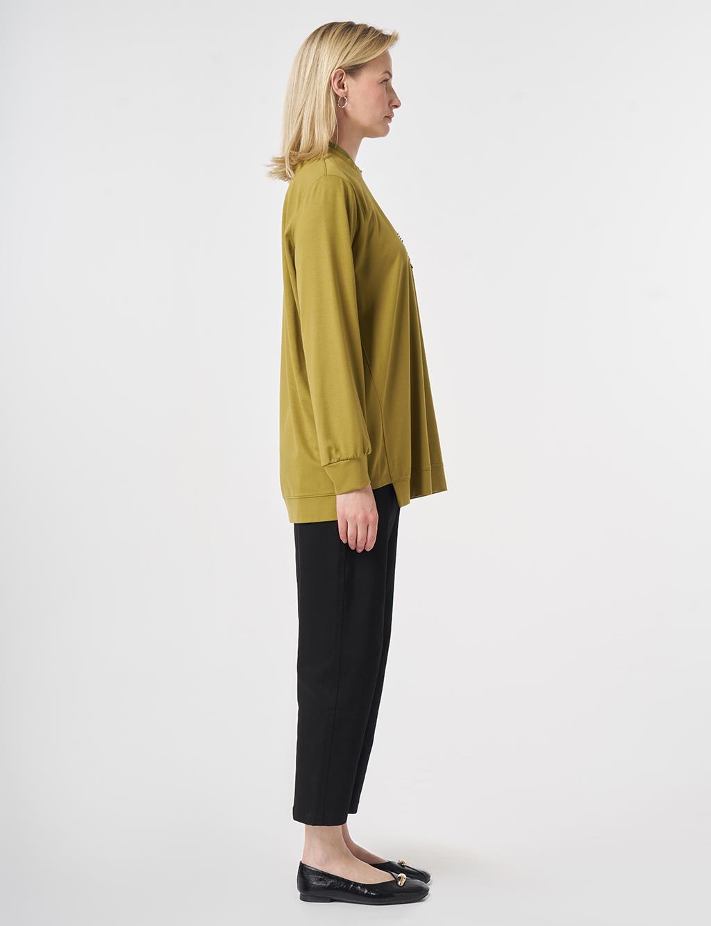 Embroidered Jersey Sweatshirt Khaki