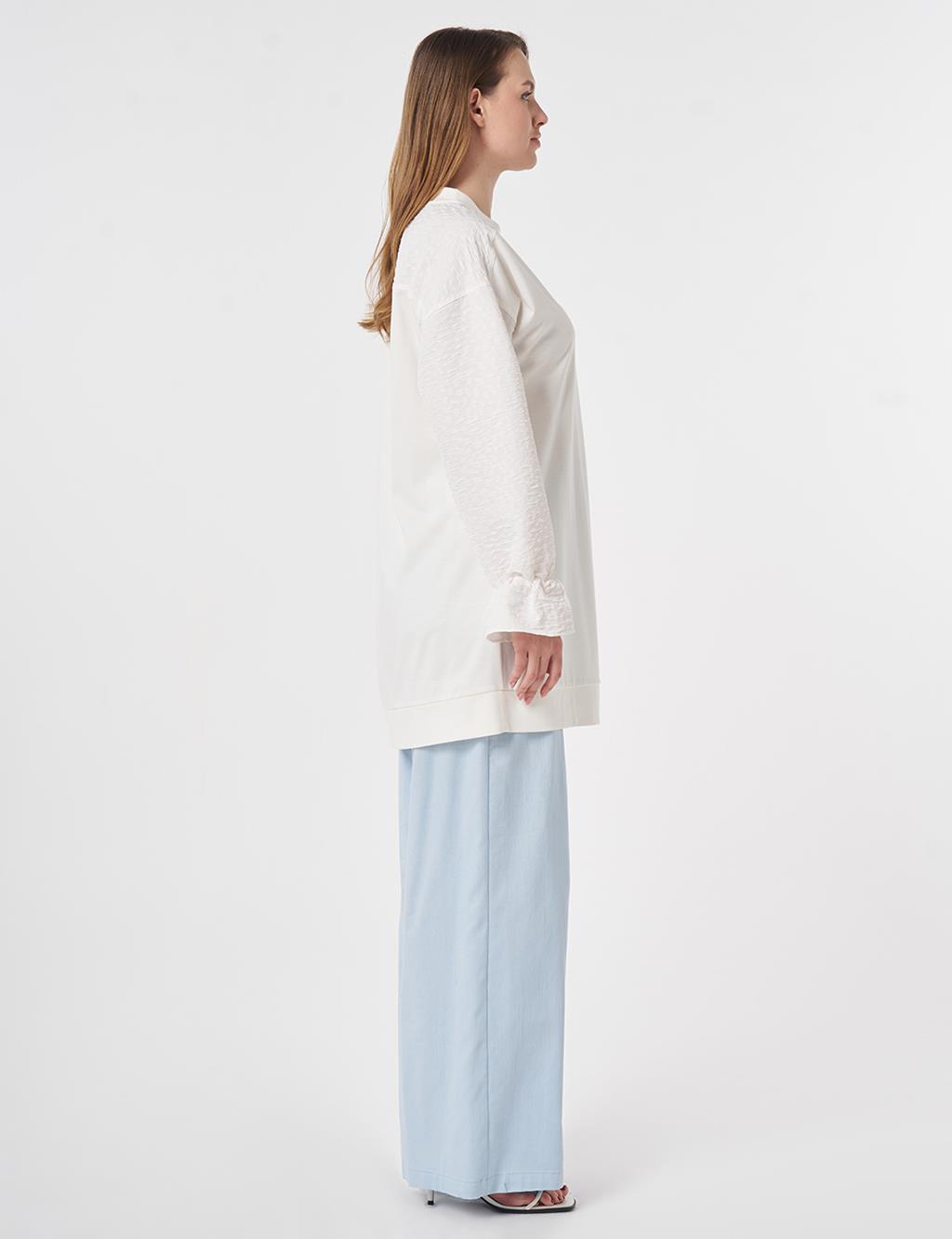 Embroidered Jersey Sweatshirt Optic White