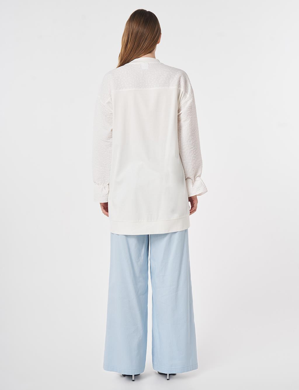 Embroidered Jersey Sweatshirt Optic White