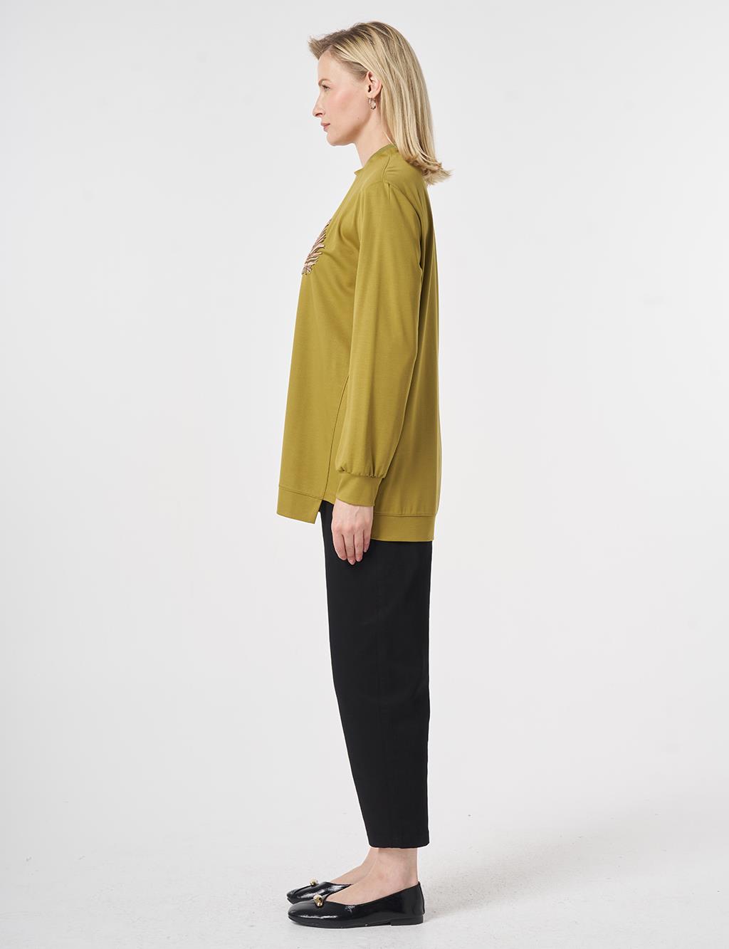 Embroidered Jersey Sweatshirt Khaki