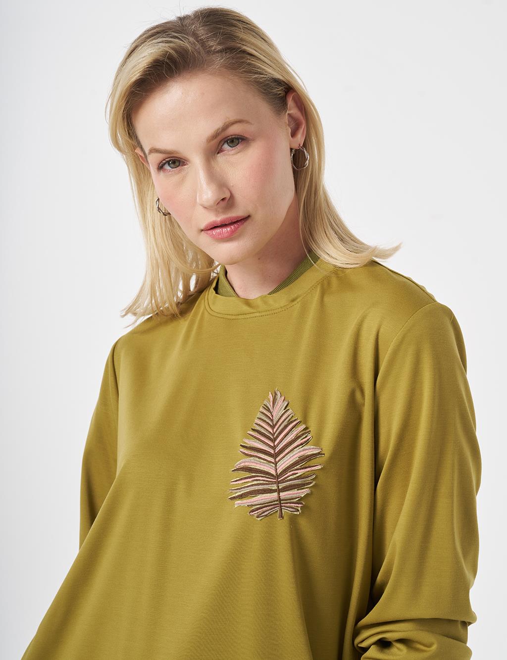 Embroidered Jersey Sweatshirt Khaki