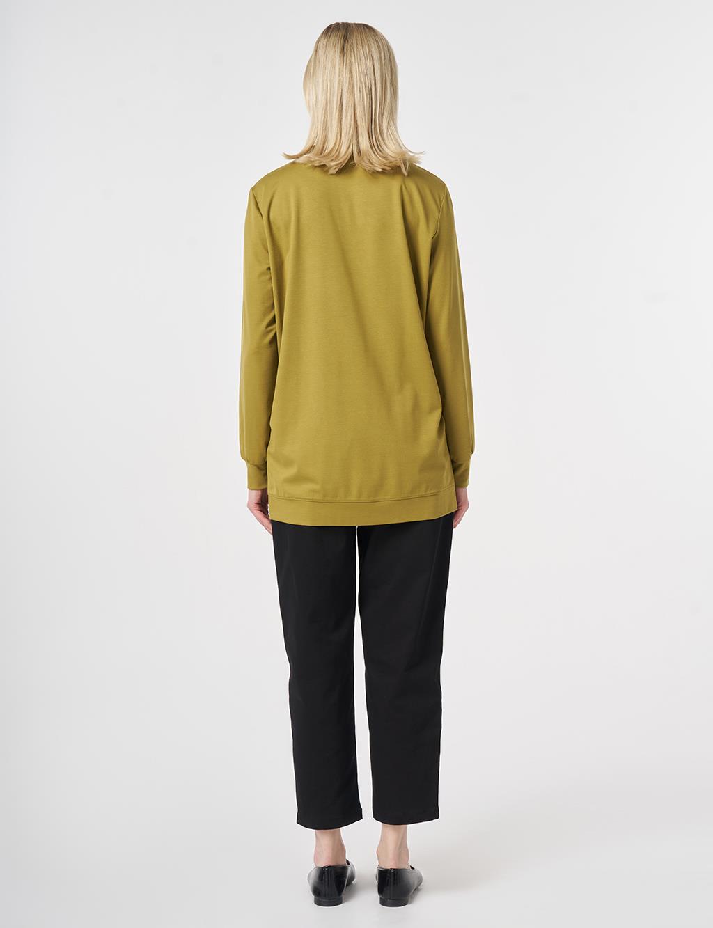 Embroidered Jersey Sweatshirt Khaki