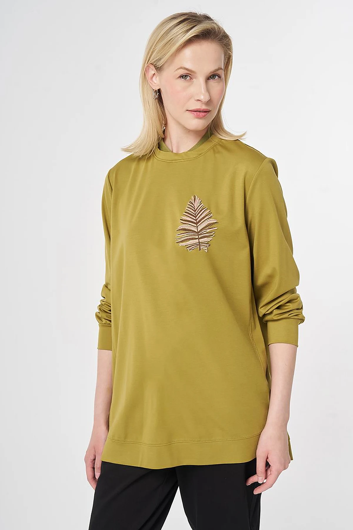 Embroidered Jersey Sweatshirt Khaki