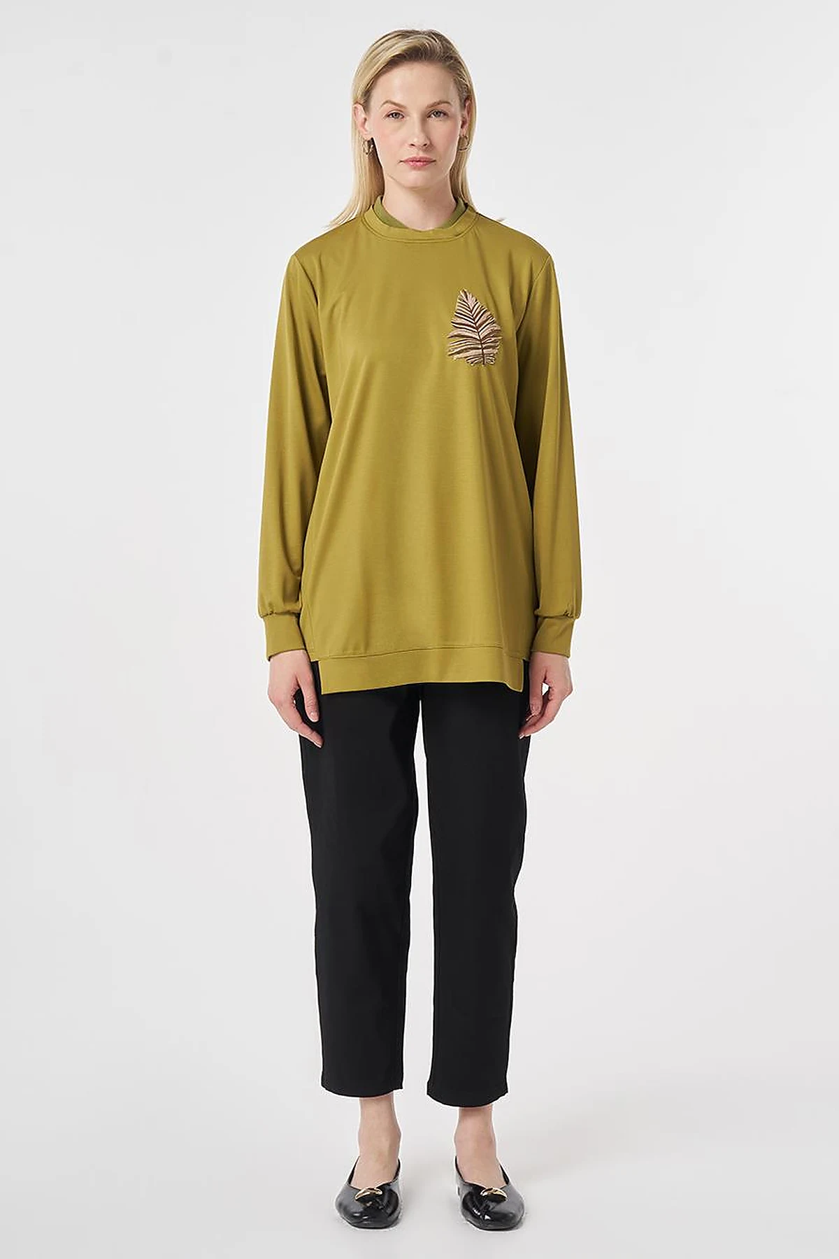 Embroidered Jersey Sweatshirt Khaki