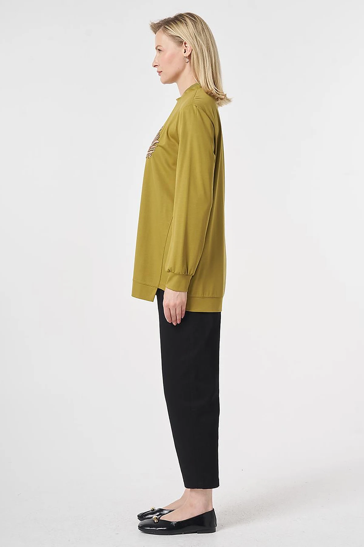 Embroidered Jersey Sweatshirt Khaki