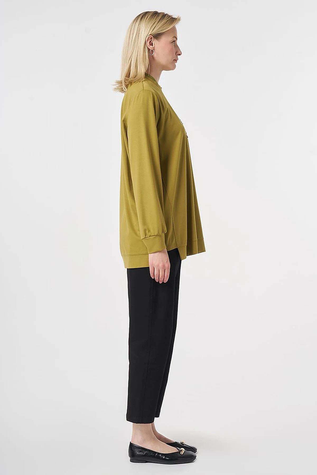 Embroidered Jersey Sweatshirt Khaki