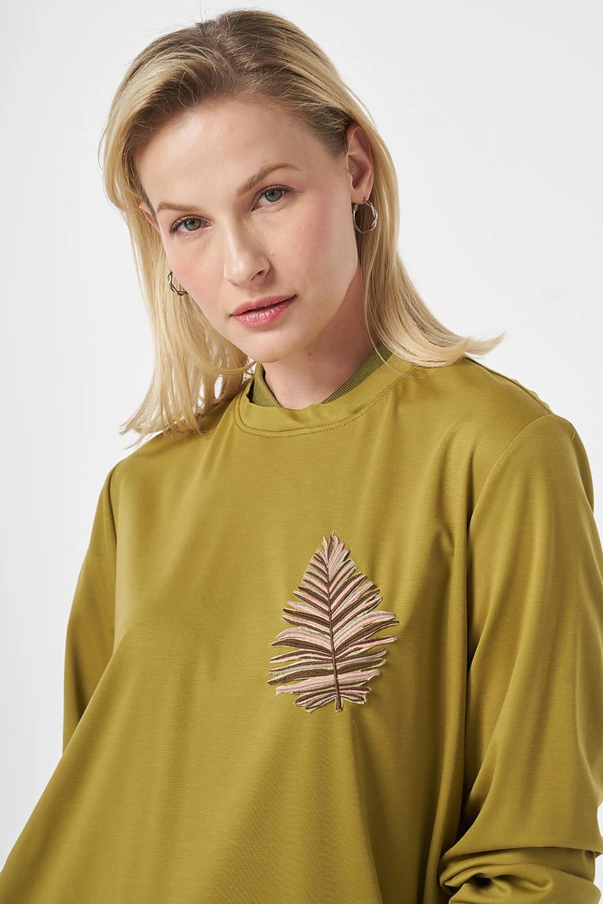 Embroidered Jersey Sweatshirt Khaki