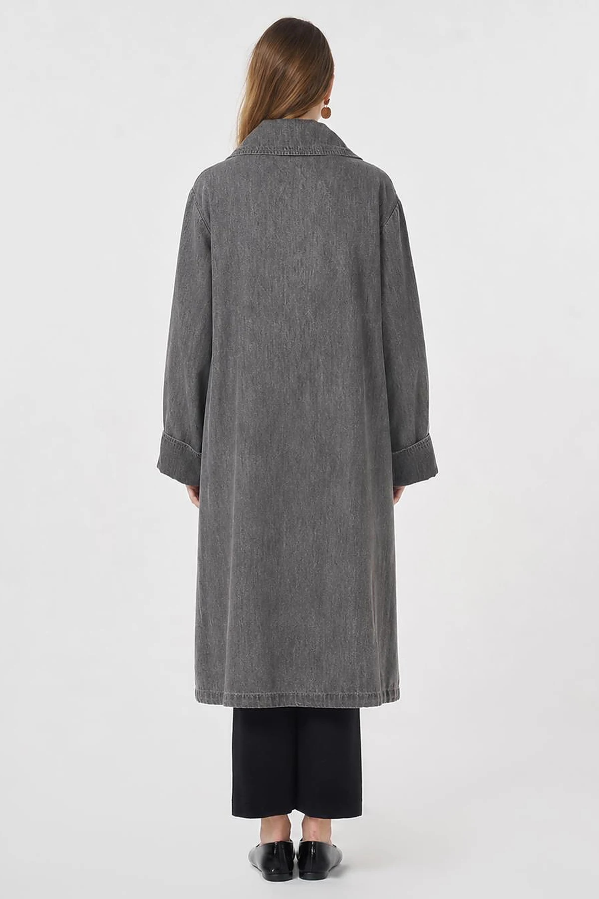 Chain Detail Denim Outerwear Anthracite