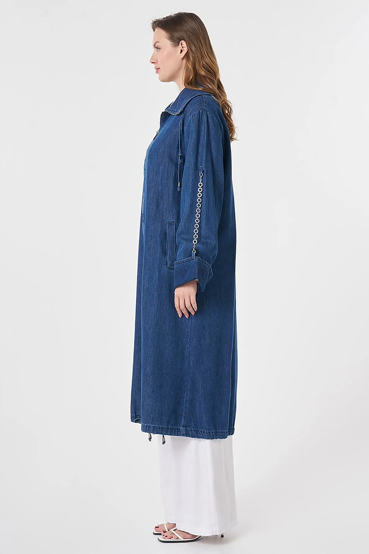 Chain Detail Denim Outerwear Indigo