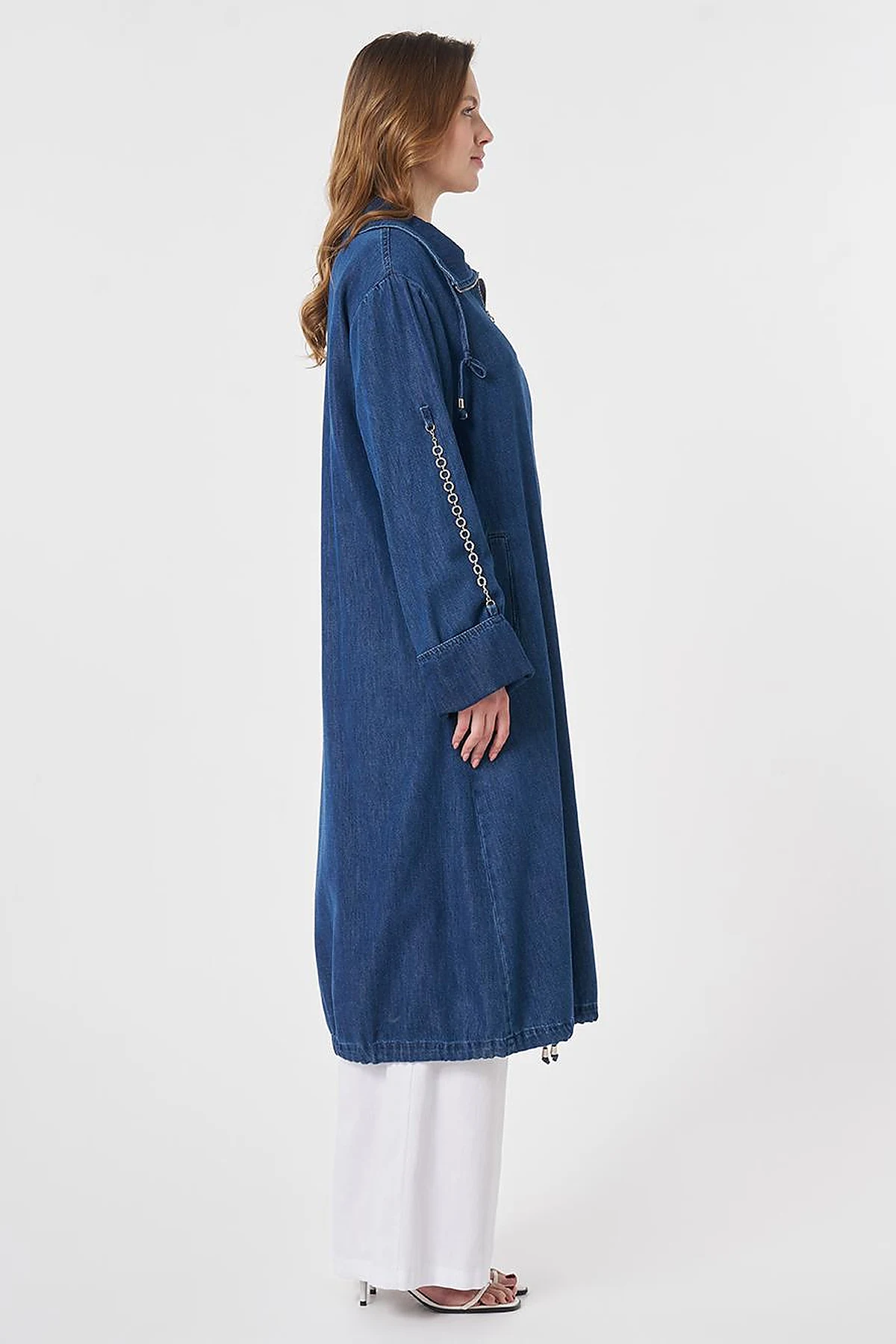 Chain Detail Denim Outerwear Indigo