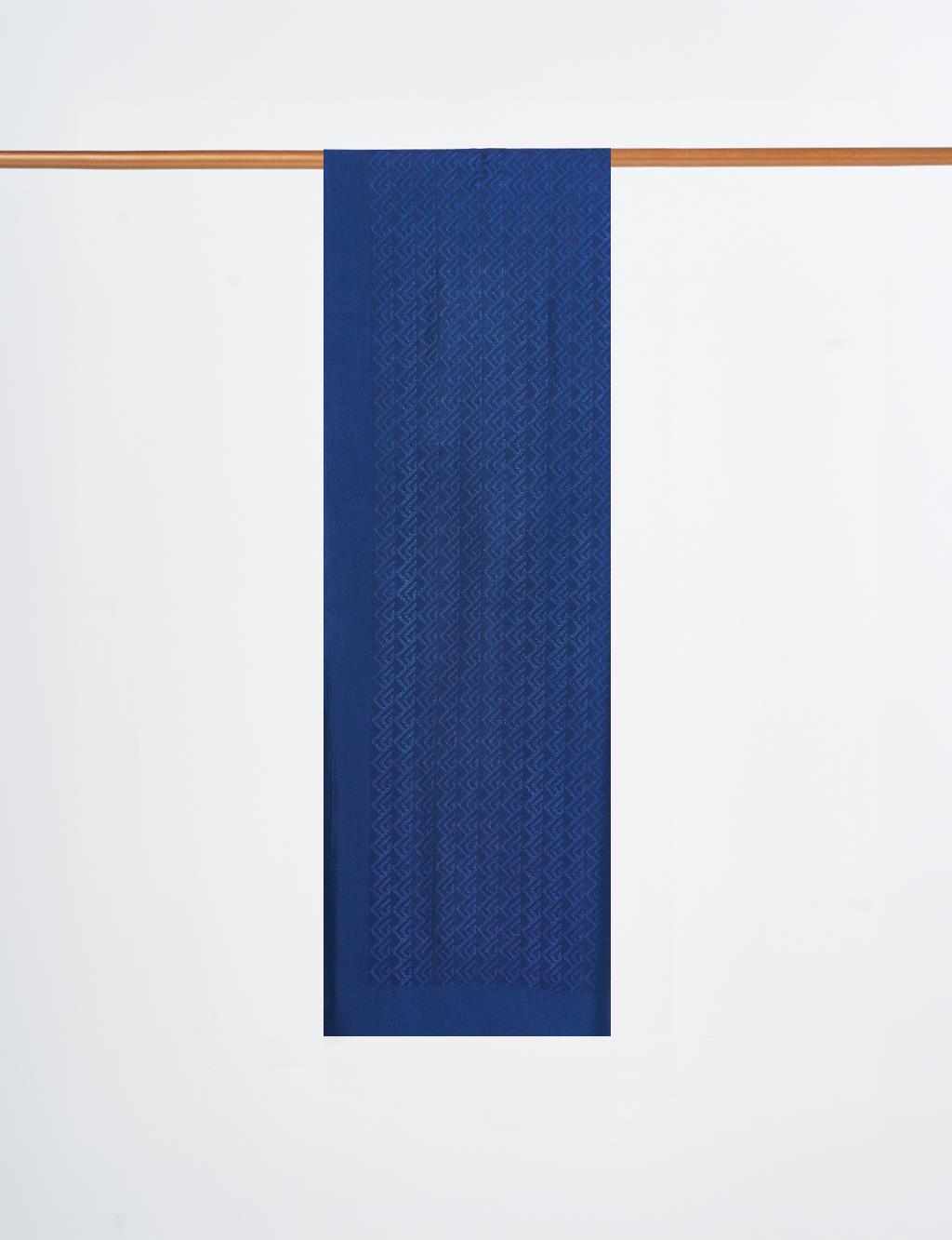 Patterned Lyocell Shawl Navy
