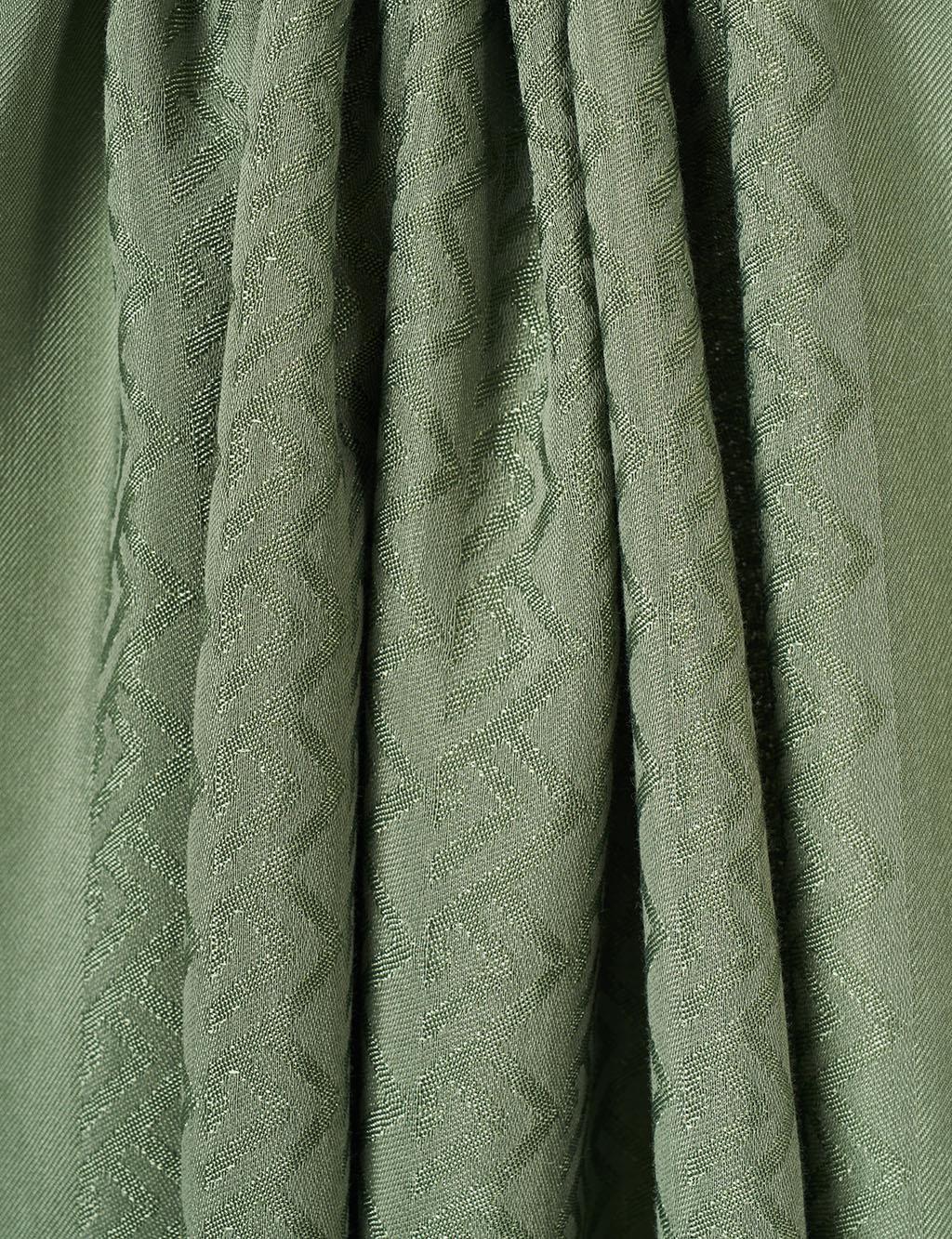 Patterned Lyocell Shawl Forest Green