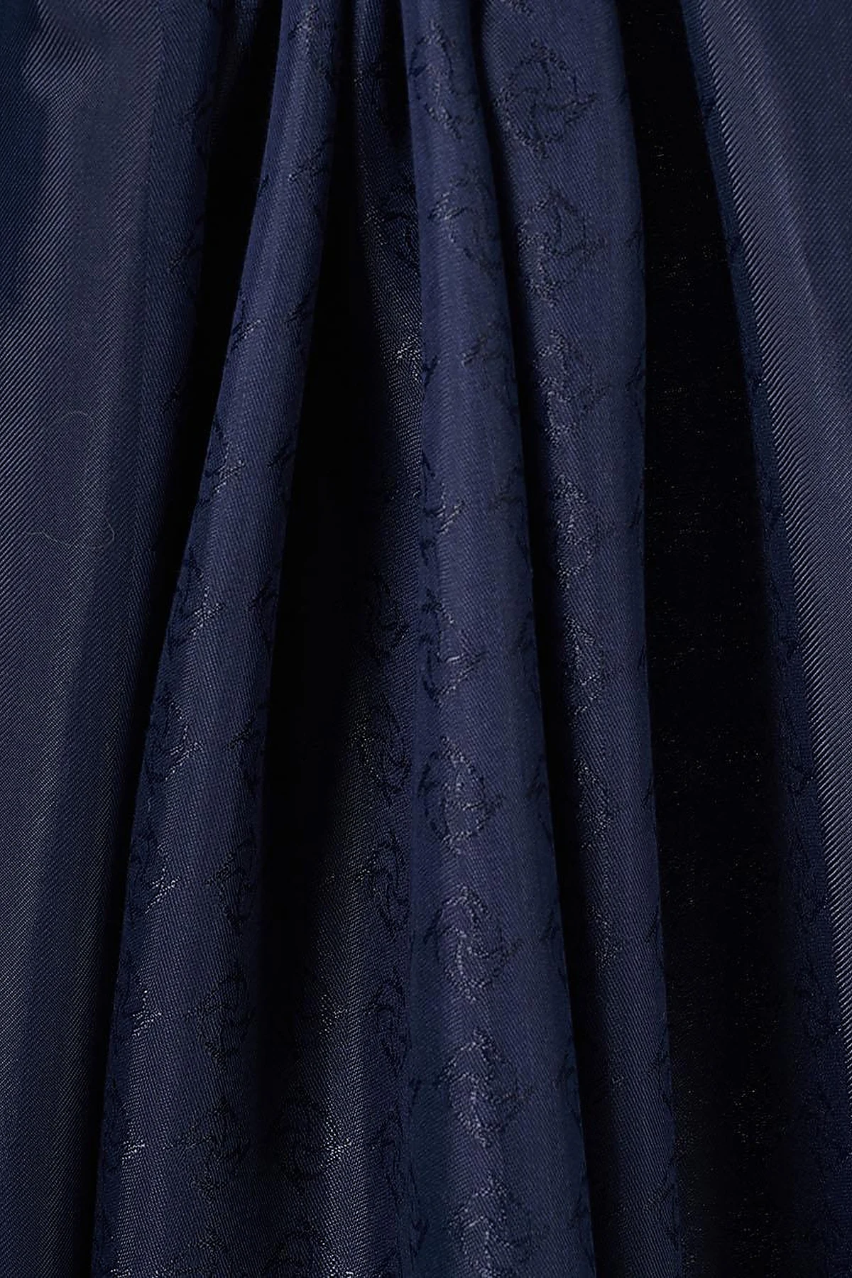 Monogram Detailed Viscose Shawl Navy