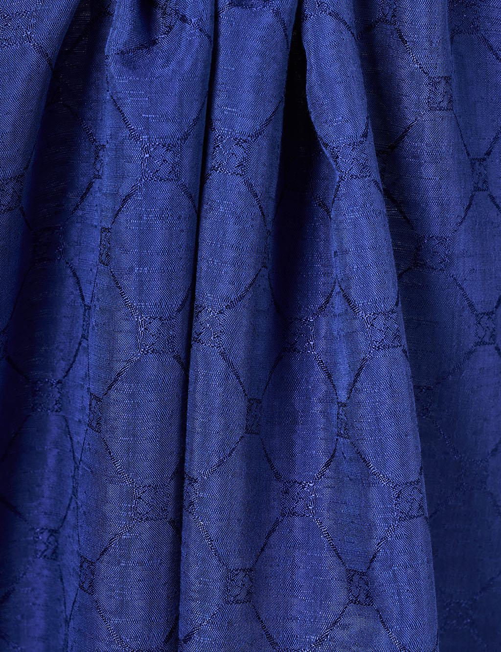 Patterned Cotton Shawl Navy