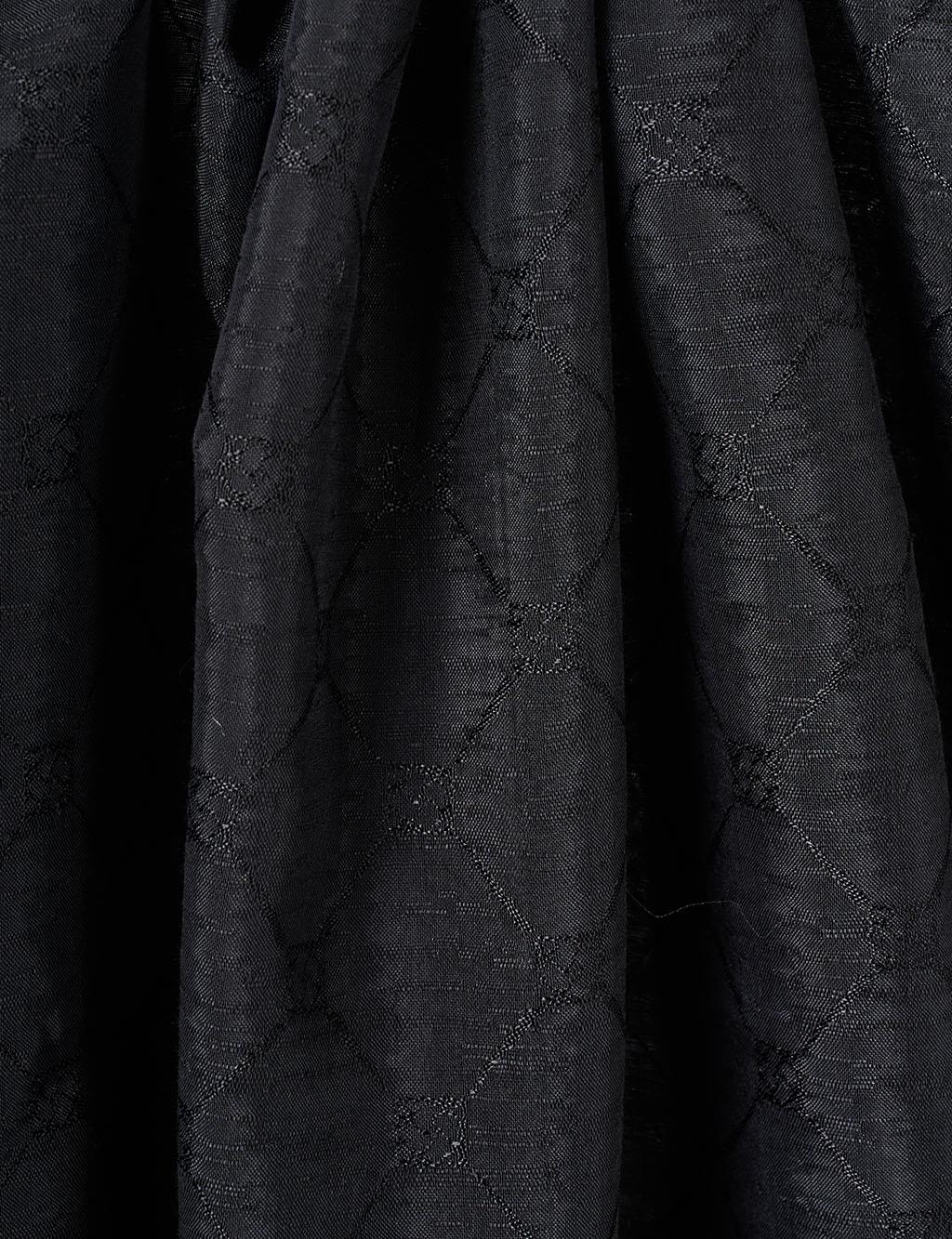 Patterned Cotton Shawl Black