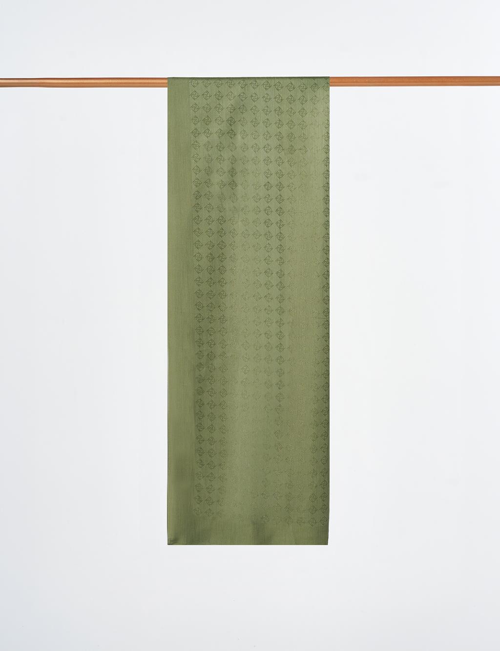 Monogram Detailed Viscose Shawl Forest Green