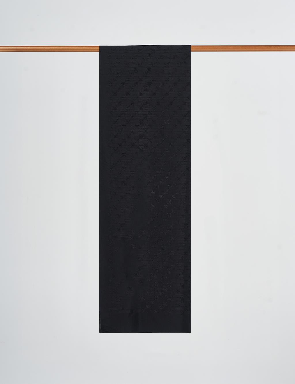 Logo Detailed Cotton Shawl Black